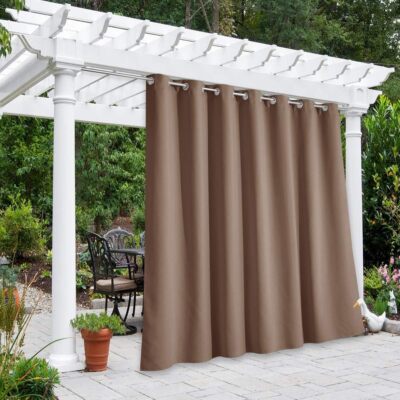 NICETOWN Outdoor Curtain for Patio Waterproof, Thermal Insulated Rustproof Gromm-image