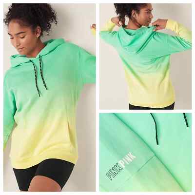 Victoria's Secret Pink Ombre Dip Dye Campus Active Hoodie Got a Mint L NWT-image