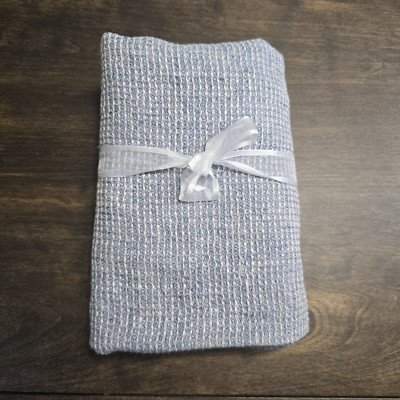 POTTERY BARN EUROPEAN LINEN/COTTON WAFFLE WEAVE PILLOW SHAM, EURO ~ CHAMBRAY-image