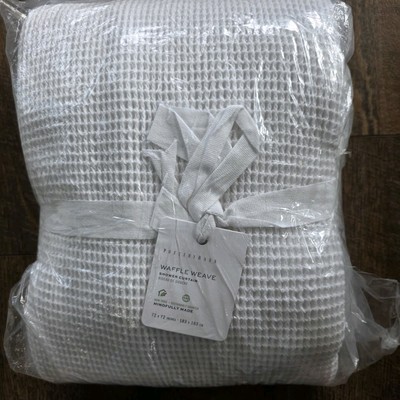 Pottery Barn Waffle Weave White Shower Curtain 72