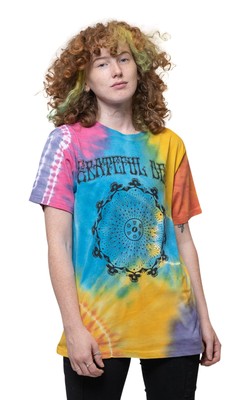 Grateful Dead T Shirt May 1977 Vintage Band Logo new Official Unisex Dip Dye Red-image