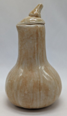 Vintage Art Studio Pottery Pumpkin shaped Oil Vinegar Jug Pot-image