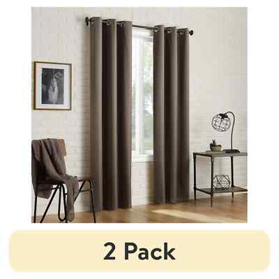 Sun 2-pack Arlo Textured Thermal Insulated Grommet Curtain Panel P-image