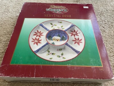 SANTA'S WORKBENCH CHRISTMAS LARGE 5 PART RELISH DISH SERVING TRAY DIP 15