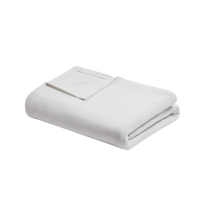 Freshspun Basketweave Luxury Cotton Blanket Cream 108x90 King Size Basketweav...-image