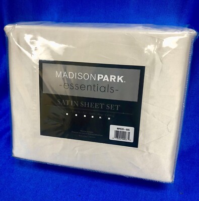 Madison Park Essentials Ivory Satin Wrinkle-Free 6-Piece KING Sheet Set-image