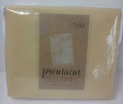 ienjoy Home IEH-Bedskirt-King-Gold Microfiber Polyester Pleated Hypoallergenic-image