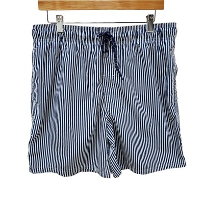 Dip Shorts Mens Large Striped Swim Shorts Drawstring Polyester Pockets-image