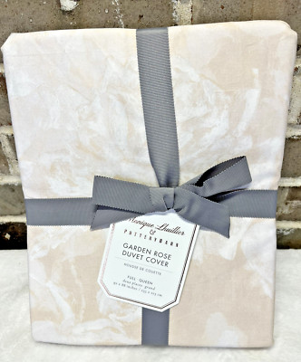 Pottery Barn Garden Rose Duvet Cover Full Queen Monique Lhuillier Blush Pink NEW-image
