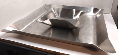 LARGE STAINLESS-STEEL CHIPS & DIP SERVING TRAY & BOWL BY ONEIDA, FREE SHIPPING-image