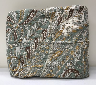 NEW Pottery Barn Ellis Paisley Quilted STANDARD Sham~NEUTRAL MULTI-image
