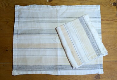 2 Pottery Barn Pillow Shams Beachy Stripes Standard Size  19