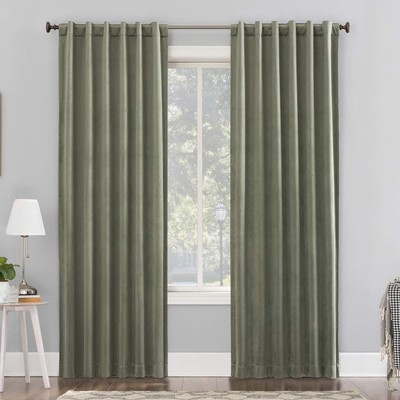 Velvet Noise Reducing Thermal Extreme 100 Blackout Back Tab Curtain Panel 50 x 8-image