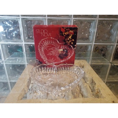 Vintage Studio Nova Heart Tray 9 Inches Across Clear Bells Excellent 👍Japan-image