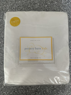 Pottery Barn Kids ~ White JERSEY KNIT DUVET Cover TWIN-image