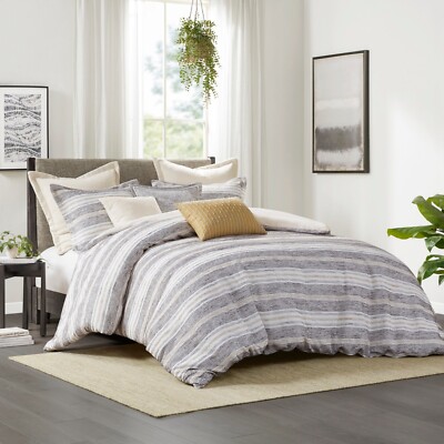Madison Park Signature Oasis Oversized Chenille Jacquard Striped Comforter Set-image
