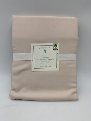 Pottery Barn Kids Toddler Tencel Solid Duvet Cover Blush Pink Twin #J55E-image