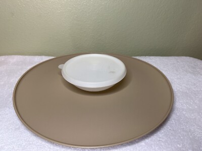 Chip Dip N Serve Appetizer Tray Tupperware 3 Piece 14 Inch Vintage-image