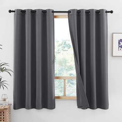 100% Blackout Curtains with Same Color Liners, Thermal Insulated Full Blackou...-image