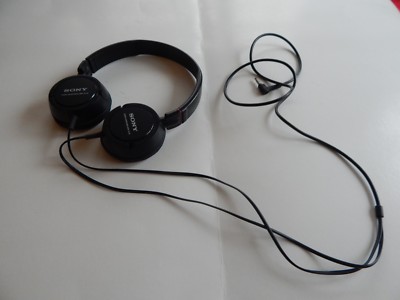 MDR-ZX100 Black SONY ZX Series Stereo Headphones Used-image