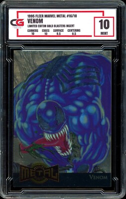 1995 Marvel Metal #16 ~ GOLD BLASTER ~ Venom ~ GRADED CG 10-image