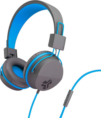 JLab - JBuddies Studio On-Ear Kids Wired Headphones - Gray/Blue-image