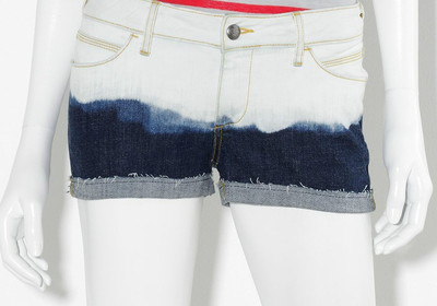 Princess Vera Wang Dip Dyed Cuffed Denim Blue Jean Shorts Sz 9-image