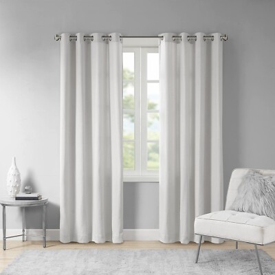 Madison Park Englewood Single Curtain Grommet Top Panel Lincoln Gray 50