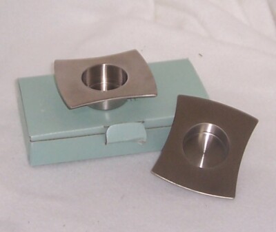 Partylite Studio Square Tealight Holder Pair Silver Colored P7289-image