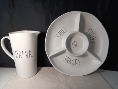 Rae Dunn Party Platter/Matching Pitcher / Melamine-image