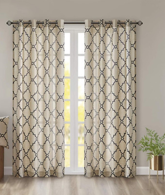 Madison Park Westmont Fretwork Print Patio Single Window Panel - 100