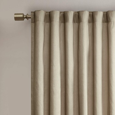 Tan Curtains For Living Room , Transitional-Rod Pocket Light Curtains-image