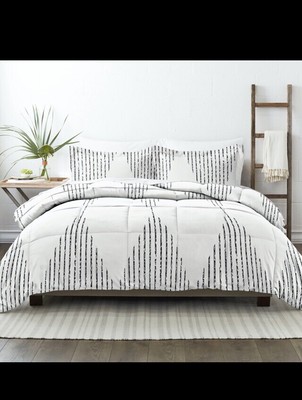 IEnjoy Home Collection Down Alternative Triangle Gingham Comforter Set, Queen-image