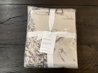 NEW Pottery Barn Rustic Forest King / Cal King Duvet Cabin Holiday Christmas -image