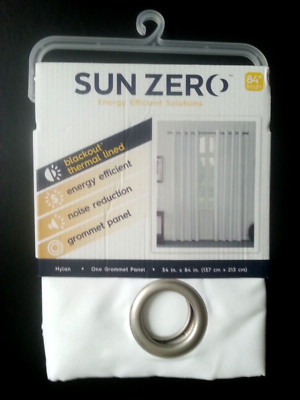 Sun Zero Blackout Thermal Lined  White Curtain Panel 54x84 Grommet Panel - HYLAN-image