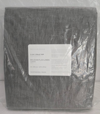 Pottery Barn 3-in-1 Pole Top Belgian Flax Linen 1-Curtain 50