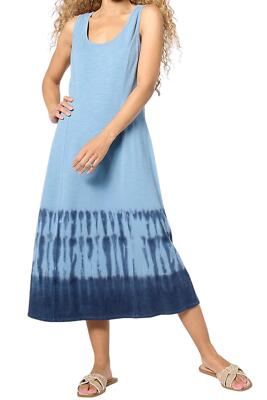 AnyBody Women's Slub Knit Dip Dye Shibori Midi Dress Dusk Blue-image