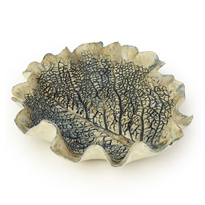 ANGELA MELLOR STUDIO POTTERY LEAF SHAPED DISH-image