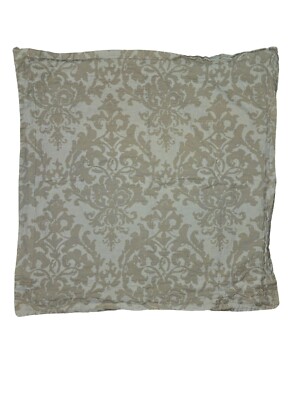 Pottery Barn Euro Sham Beige Jacquard Damask Pattern 26
