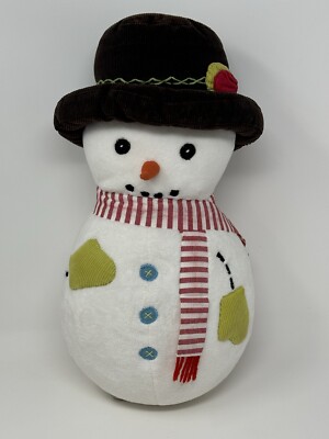 Pottery Barn Kids Holiday Christmas Snowman Accent Pillow 2007-image