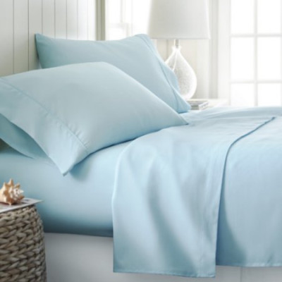 Ienjoy Home Pastel Bed Sheet Set Aqua Queen Size Ultra Soft Microfiber (4-Piece)-image