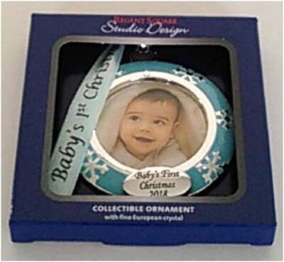 Regent Square Studio Design Ornament with Fine European Crystal, Baby Dated 2018-image