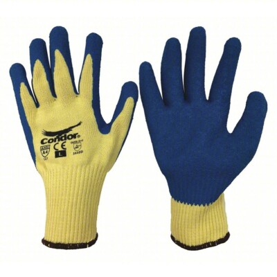 CONDOR Coated Gloves: 2XL ( 11 ), ANSI Cut Level A4, Palm, Dipped, Latex, 10ga-image