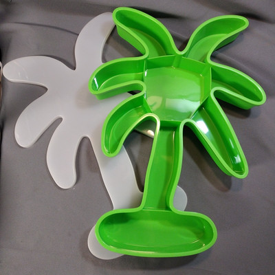 Palm Tree Tray Green Large Party Size lidded Veggie Chip Dip Storage 3
