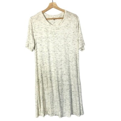 DIP Off White Speck Short Sleeve T-Shirt Dress L-image