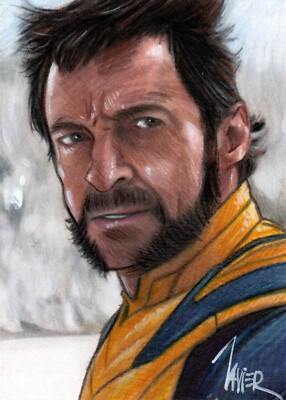 Deadpool & WOLVERINE  Hugh Jackman LOGAN X-Men SKETCH Card PRINT open edition-image