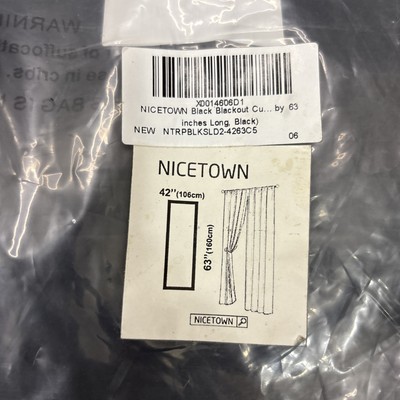 NICETOWN Black Blackout Curtains 42”X63”-image