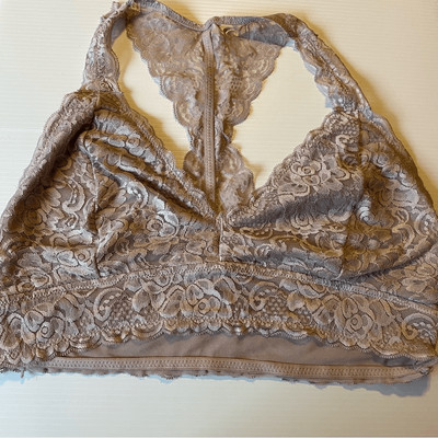 Dip mauve tan sexy t racer back lightly lined lace bralette XL-image