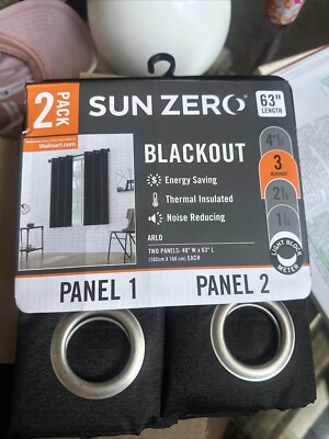 blackout curtains 2 panels 63” Length-image