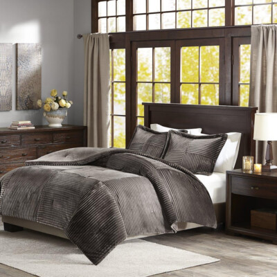 Madison Park Ultra Soft Luxury Premium Comfort Mini Set | King/ Cal King | Gray.-image